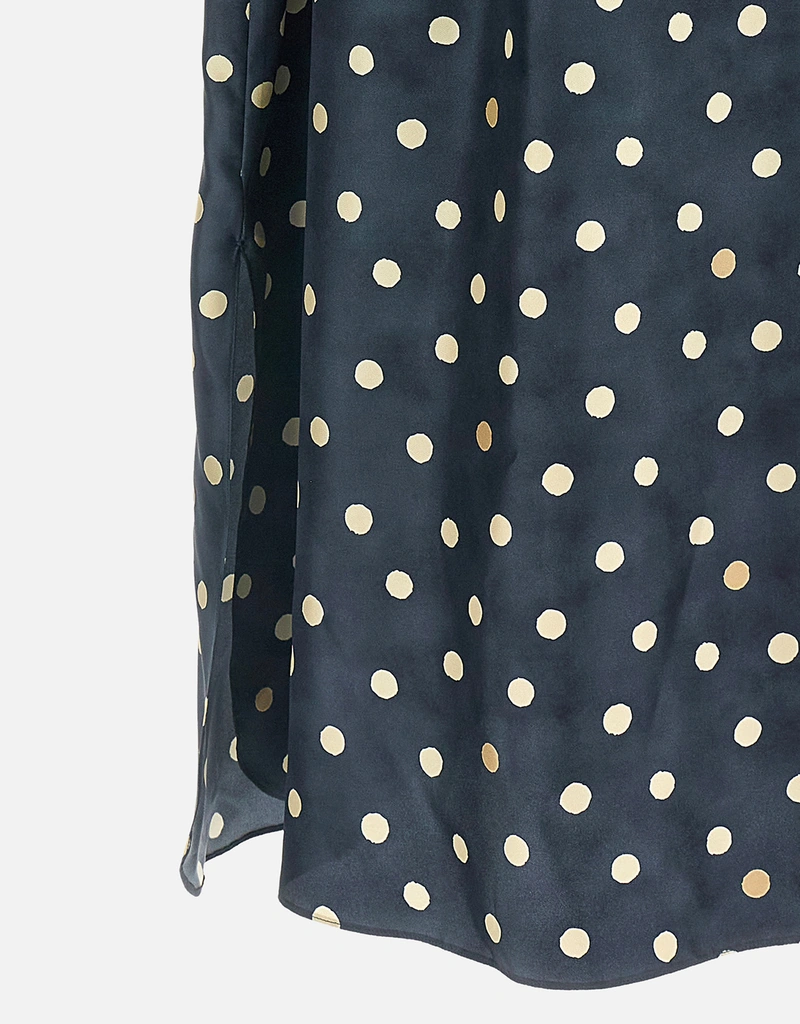 S Max Mara ポルカドットシルクツイルミディワンピース (すべての新品