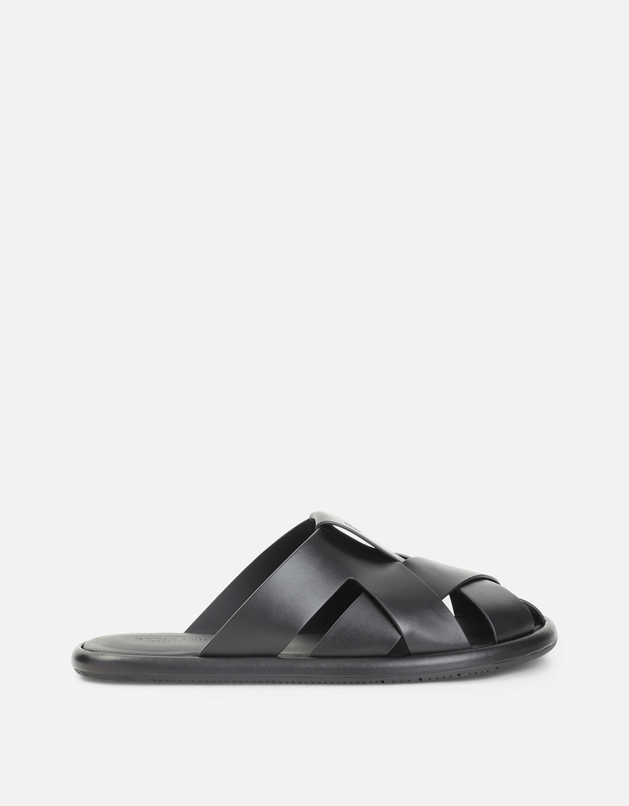 Giorgio Armani メンズクロスオーバーカーフスキンレザーサンダル