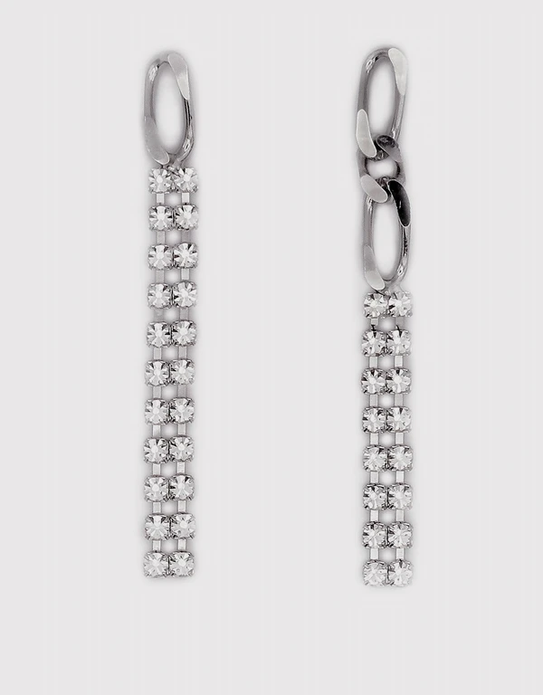 Crystal and Chain Earrings