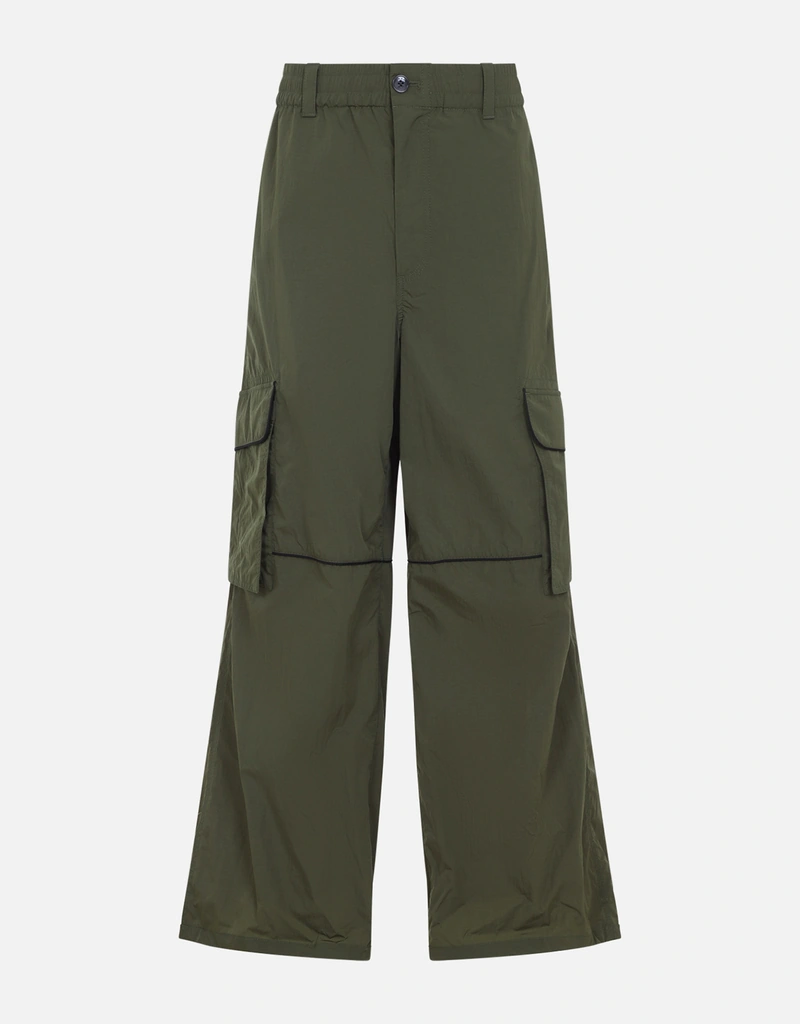 Marni メンズディープブルーナイロンコントラストパイピングカーゴ