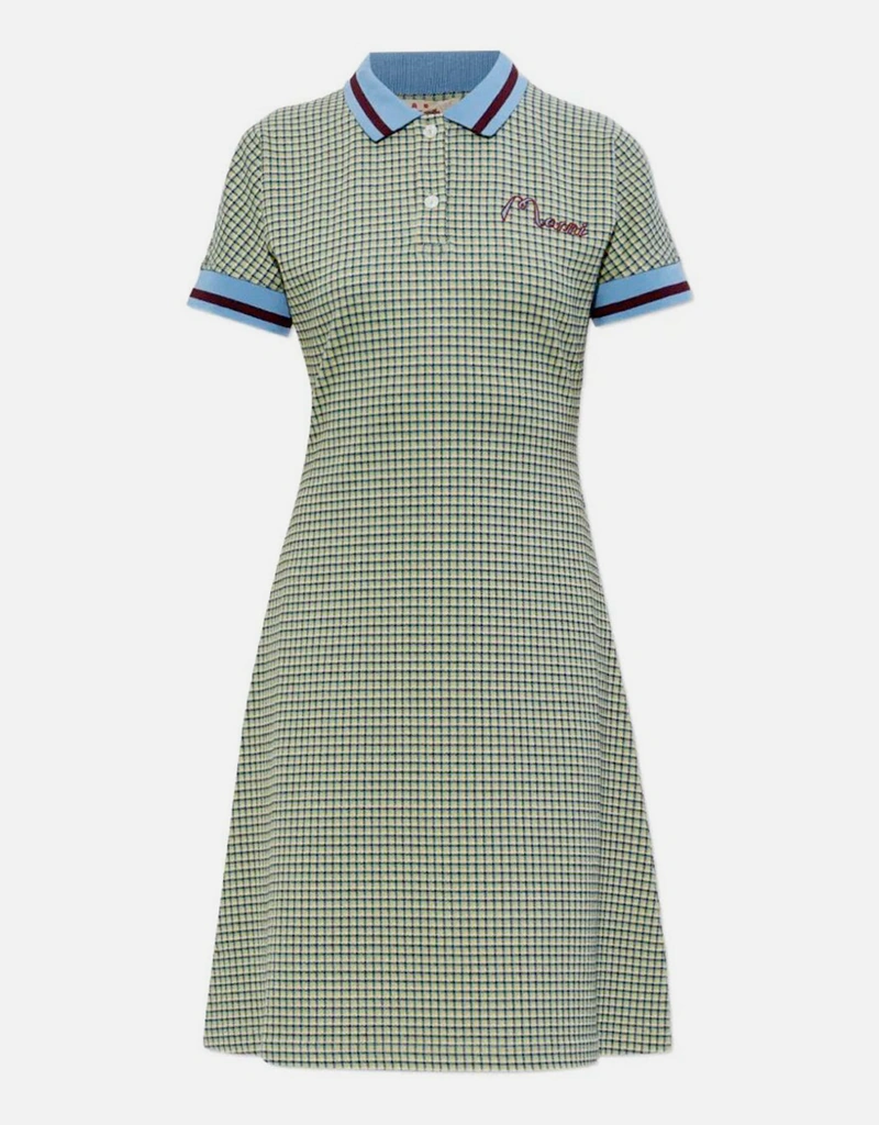 Marni Polo-Collar Check Mini Dress (All New In) IFCHIC.COM