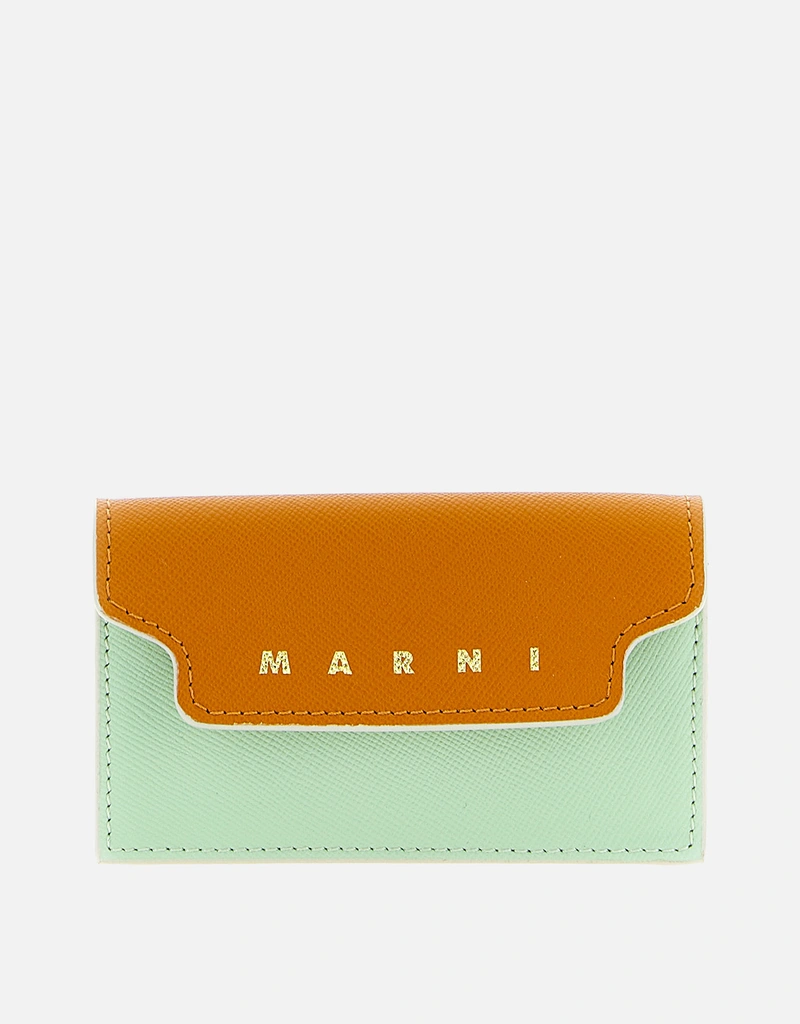 Marni マスタード ホワイト グリーン レザー 名刺入れ () IFCHIC.COM