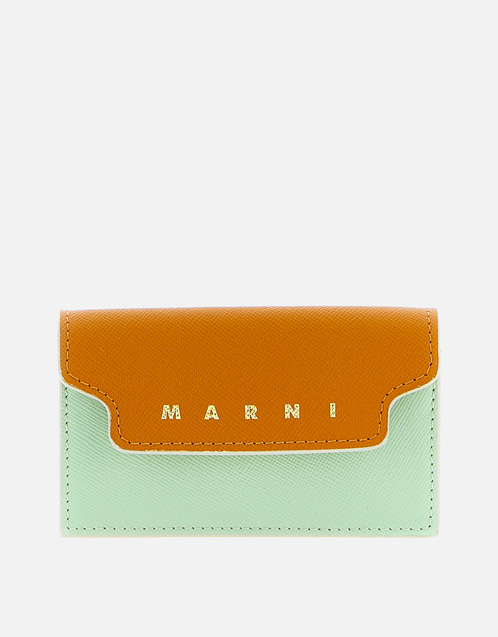 Marni マスタード ホワイト グリーン レザー 名刺入れ () IFCHIC.COM