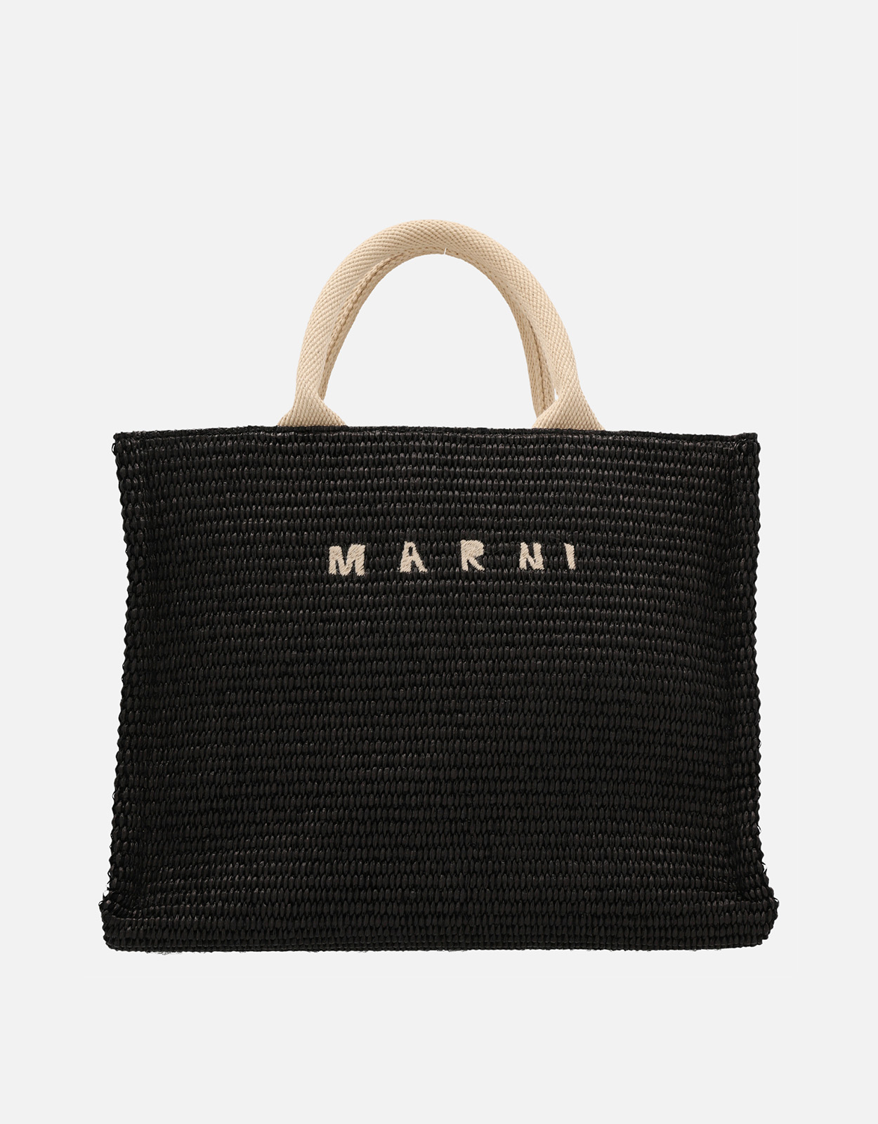 Marni ブラックラフィア調スモールトートバッグ () IFCHIC.COM
