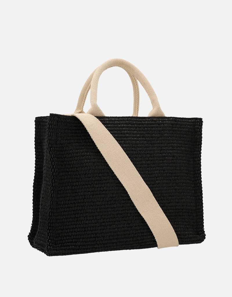 Marni ブラックラフィア調スモールトートバッグ () IFCHIC.COM