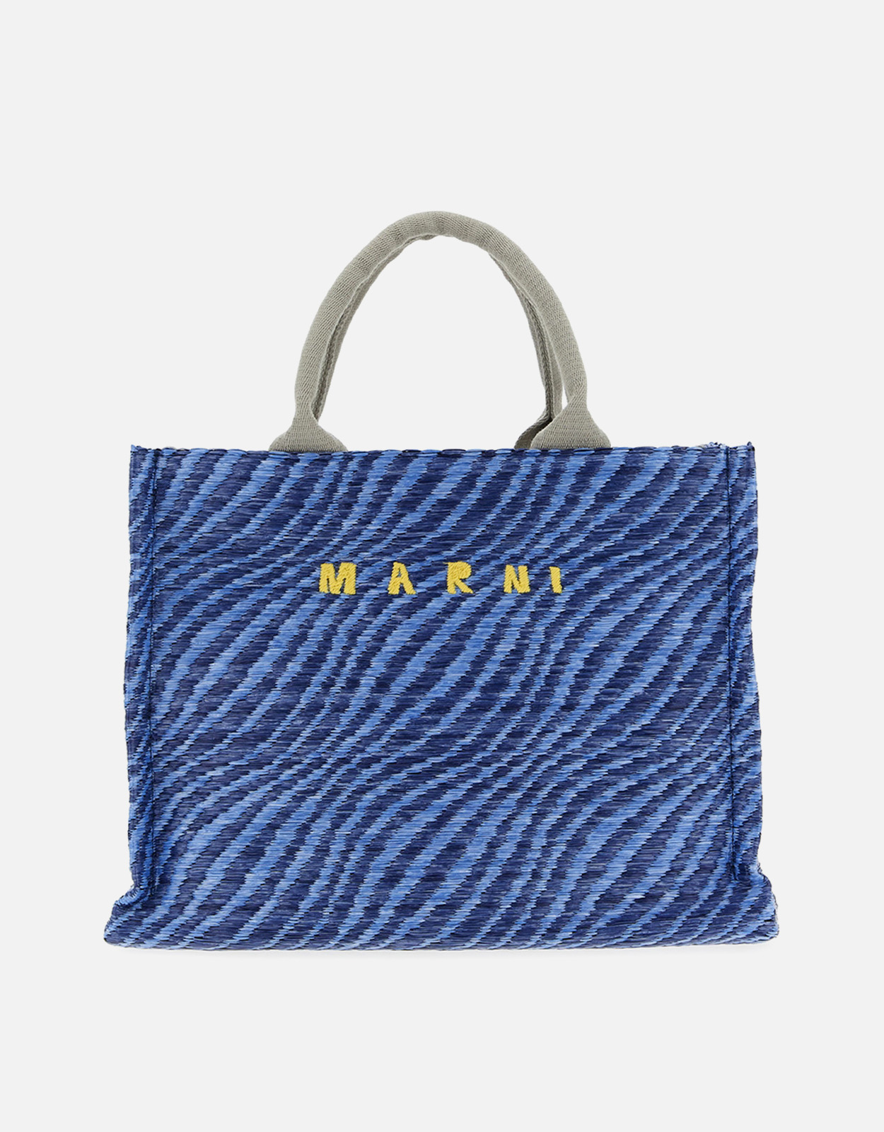 Marni ブルーウェービーラフィア風スモールトートバッグ () IFCHIC.COM