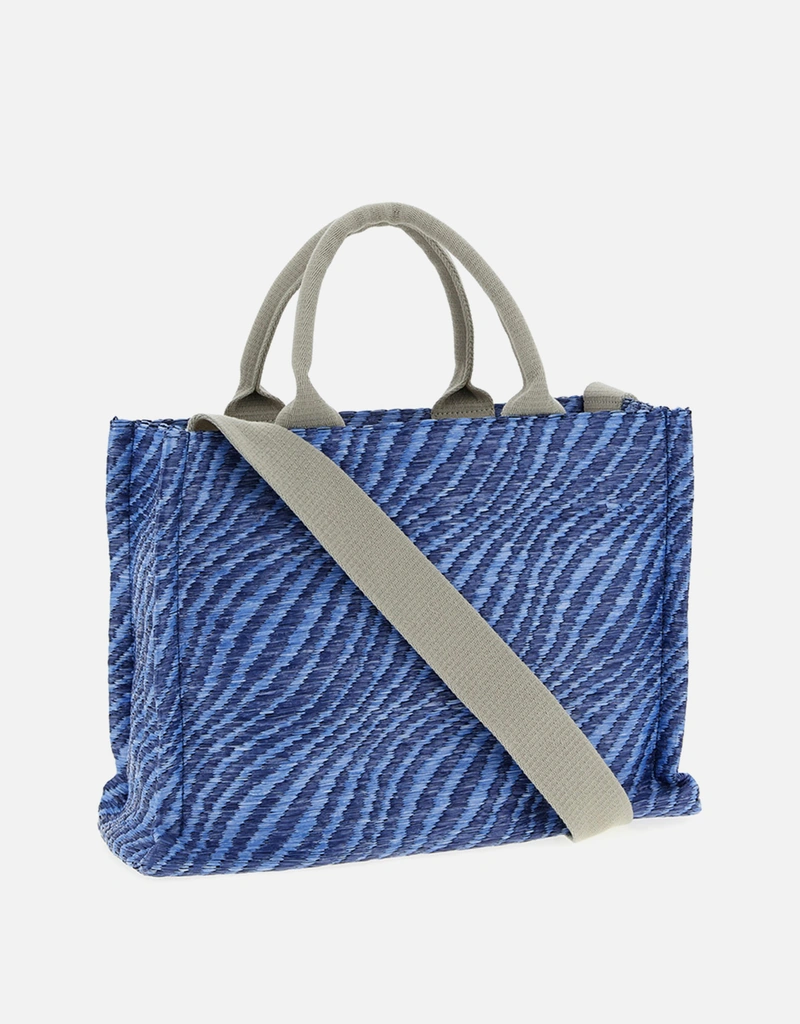 Marni ブルーウェービーラフィア風スモールトートバッグ () IFCHIC.COM