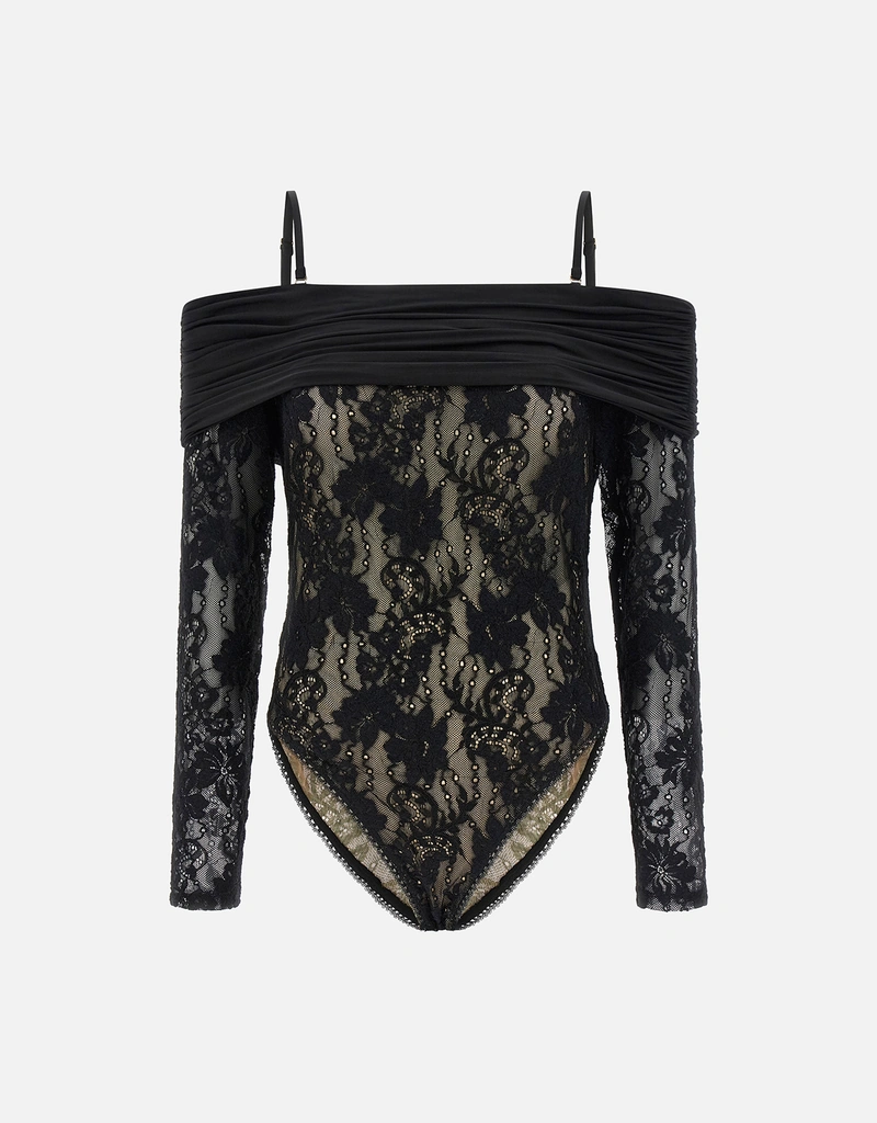 Zimmermann 'Rebellion' ストレッチレース オフショルダー 長袖 ボディ