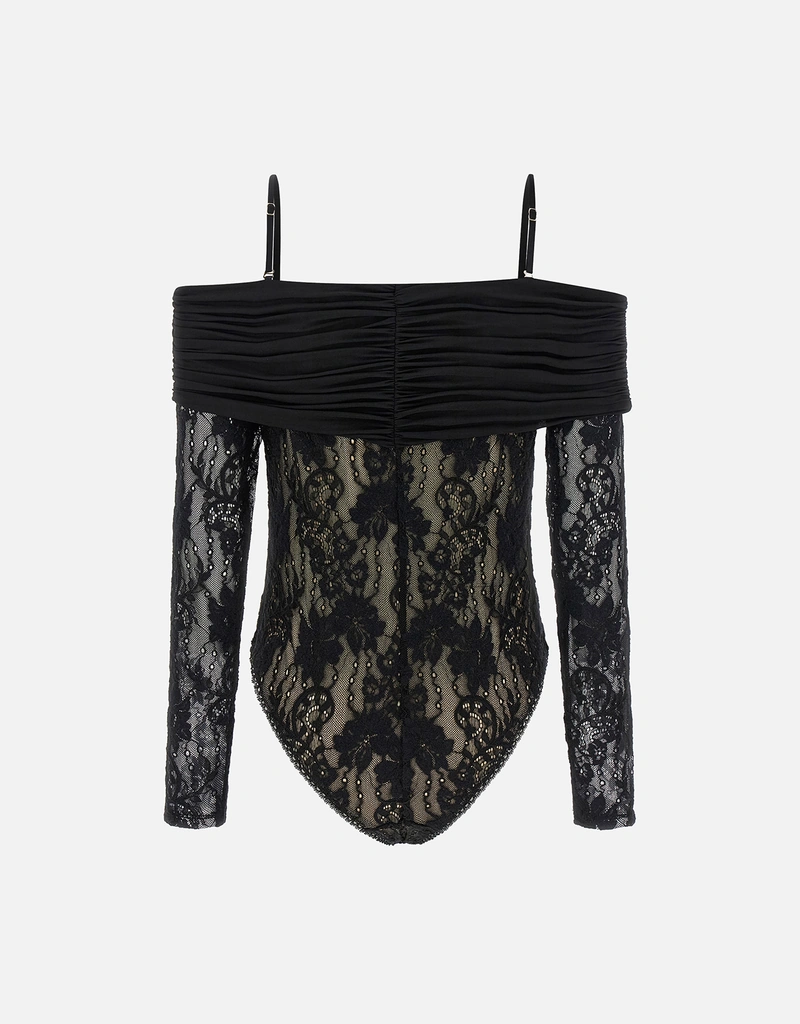Zimmermann 'Rebellion' ストレッチレース オフショルダー 長袖 ボディ