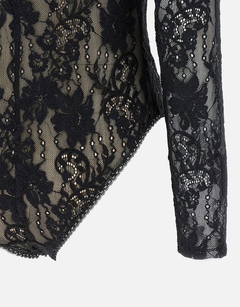 Zimmermann 'Rebellion' ストレッチレース オフショルダー 長袖 ボディ