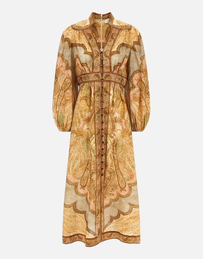 zimmermann gold dress Gold Paisley Maxine Tunic Mini Dress main image 0