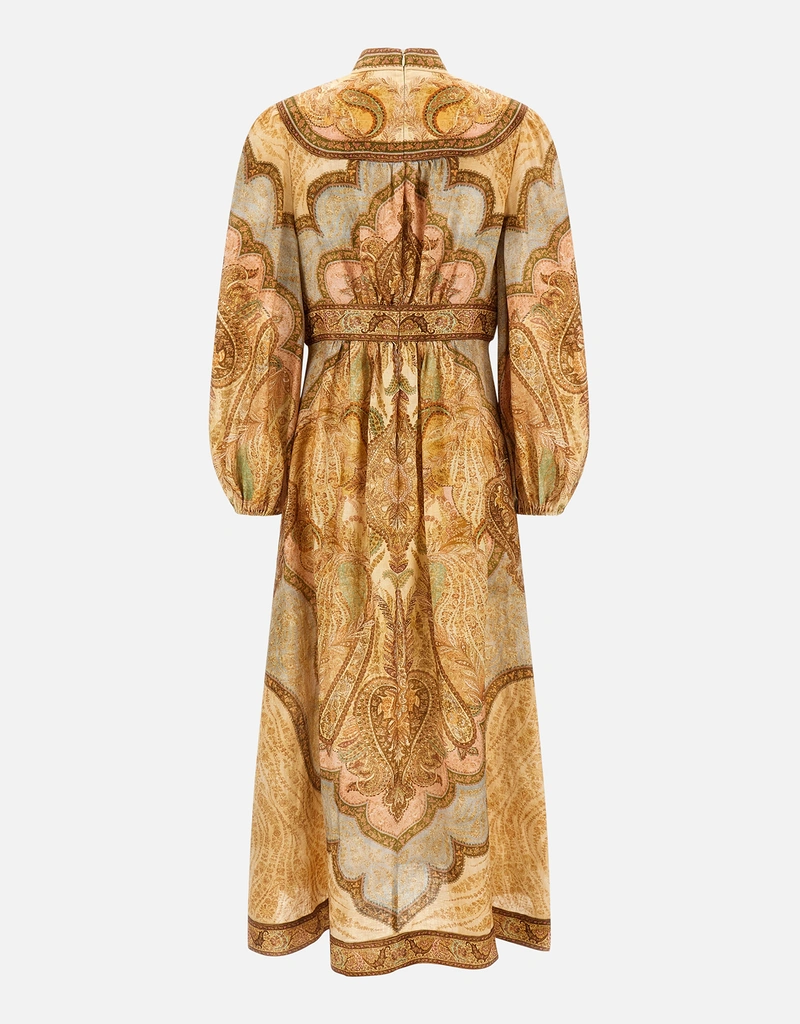 Zimmermann Wanderlust Linen Plunge Midi Dress (All New In) IFCHIC.COM