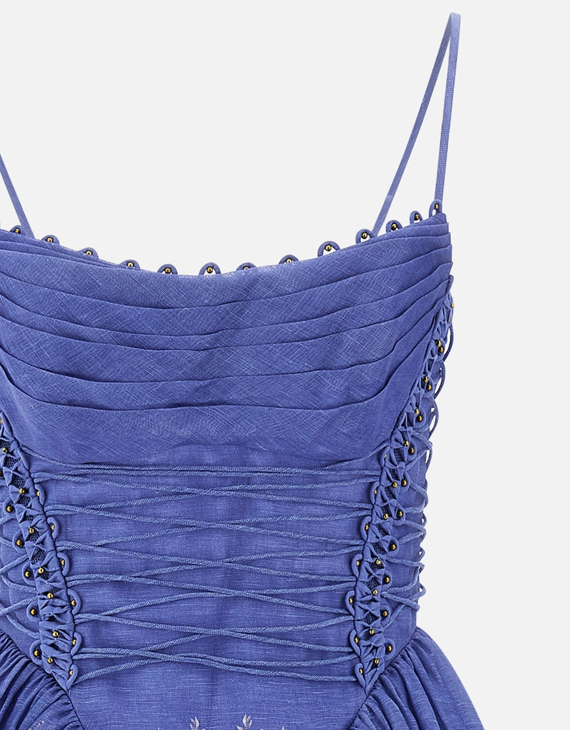 Zimmermann Rebellion Silk Linen Beaded Midi Dress (All New In) IFCHIC.COM