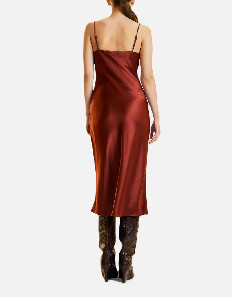 best backless dress Womens Silk Midi Dress Backless Silk Slip Dress V Neck Silk Nighties main image 0