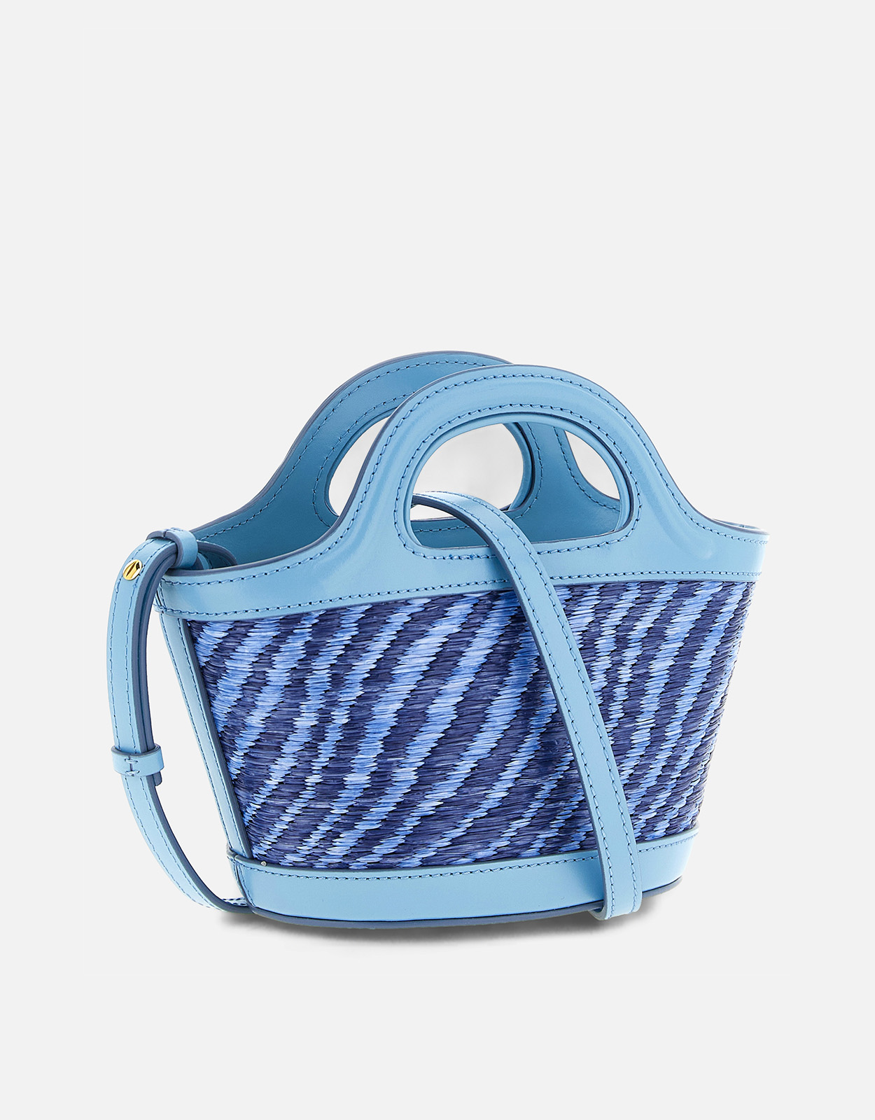 Marni ブルーウェーブラフィア風トロピカリアマイクロバッグ () IFCHIC.COM