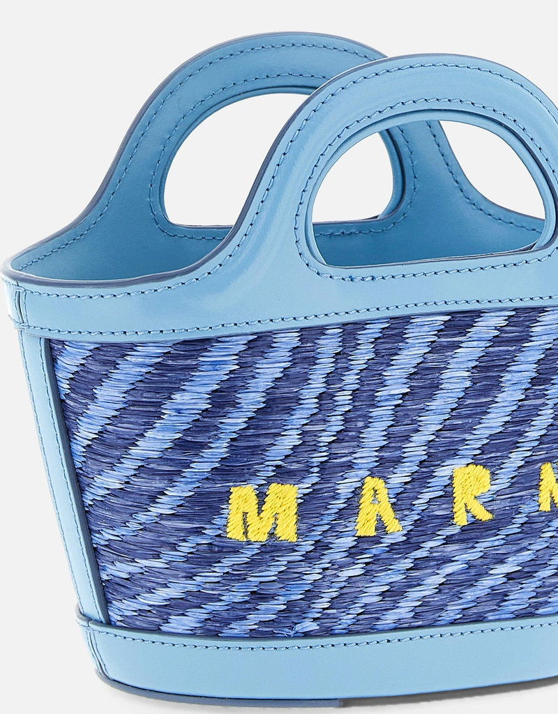 Marni ブルーウェーブラフィア風トロピカリアマイクロバッグ () IFCHIC.COM