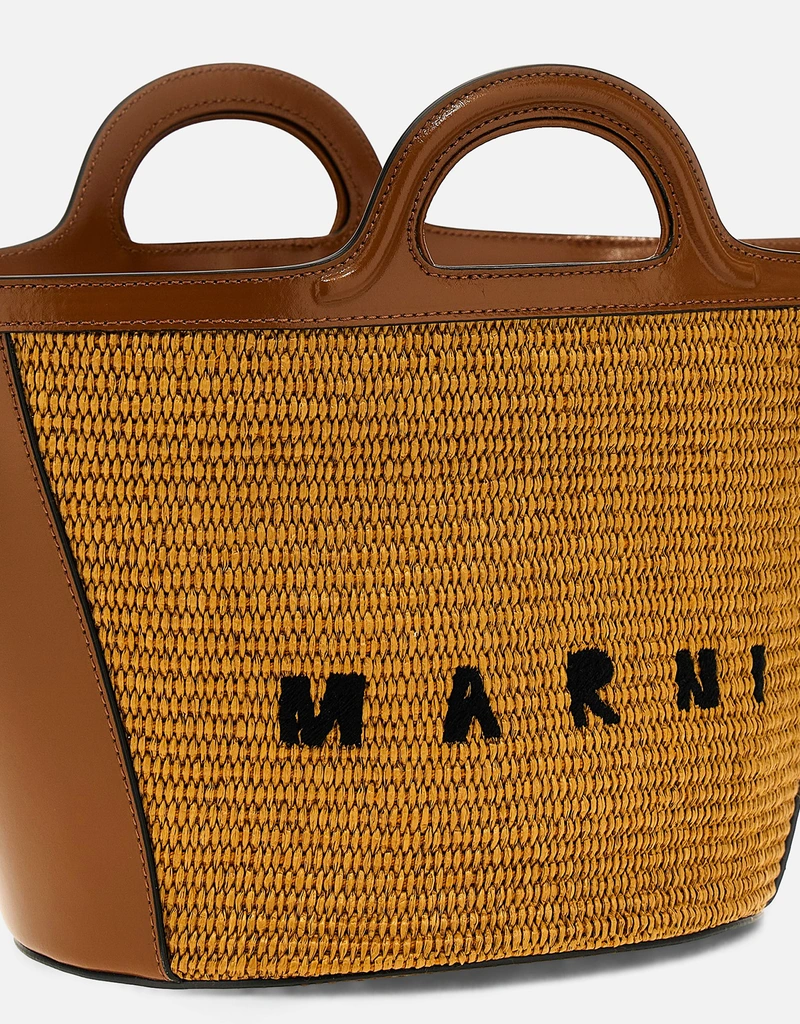 Marni トロピカリア スモール ラフィアとカーフレザー ショルダー