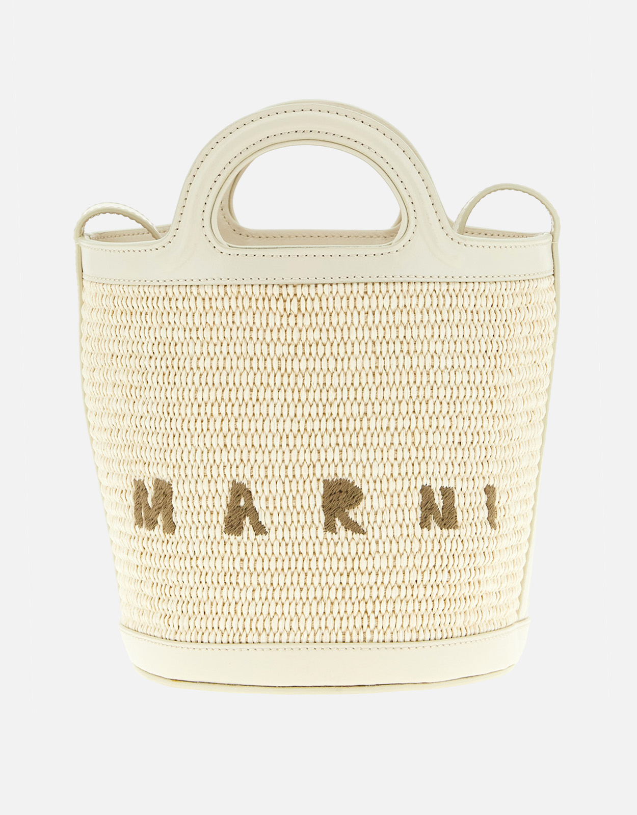 Marni トロピカリア 小型バケットバッグ レザー ラフィア () IFCHIC.COM