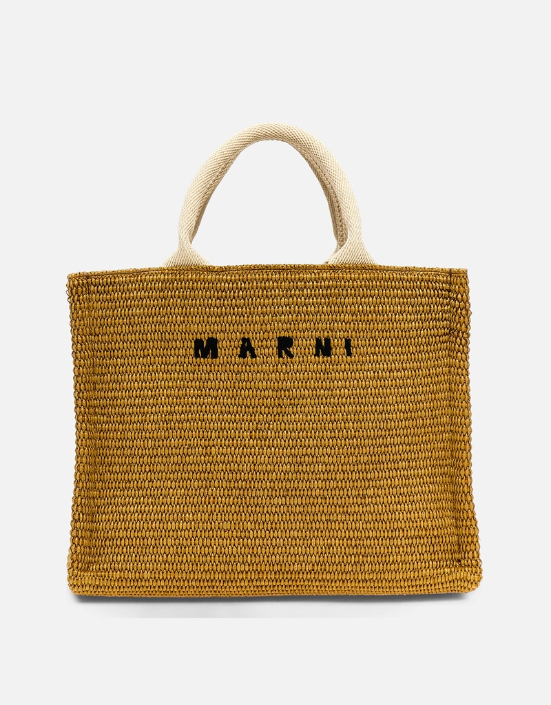 Marni ナチュラルカラー ラフィア風 小型トートバッグ () IFCHIC.COM