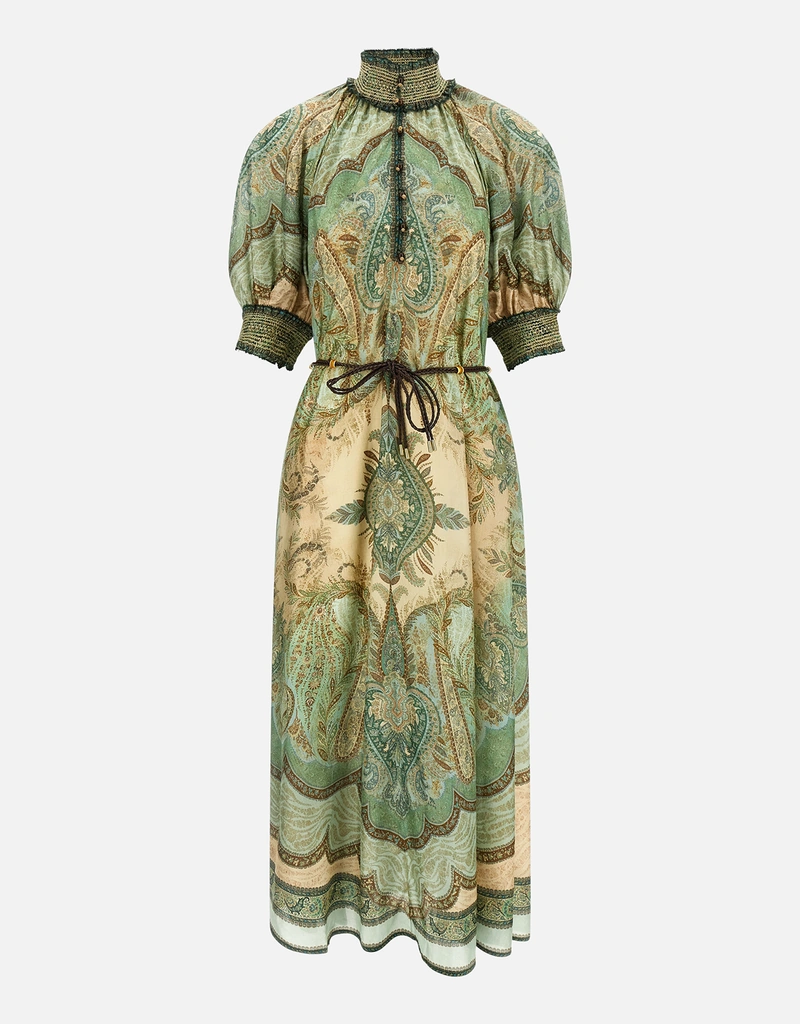 zimmermann green maxi dress Zimmermann Ottie Plunge Midi Dress main image 1