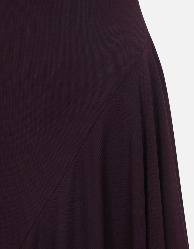 long asymmetric dress Diagonal Ruched Cape Gown