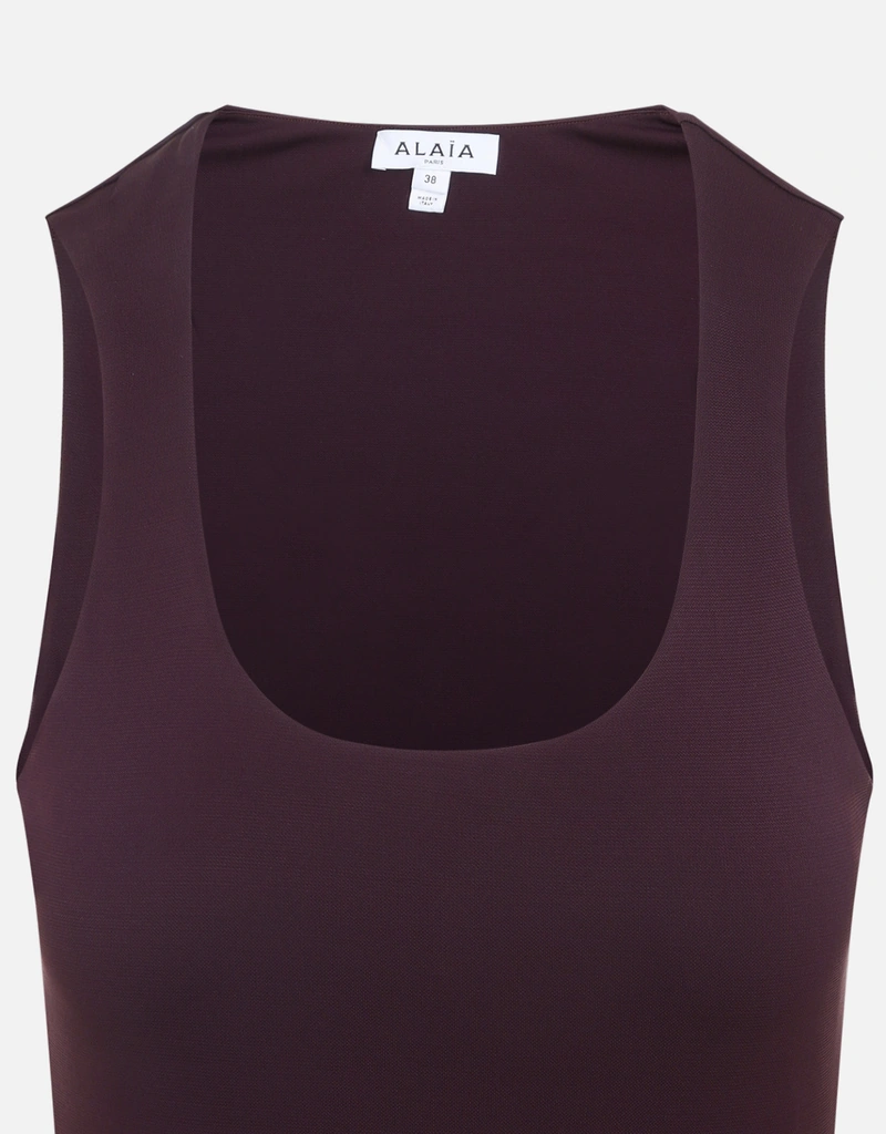 Alaa Asymmetric Jersey Dress - Burgundy