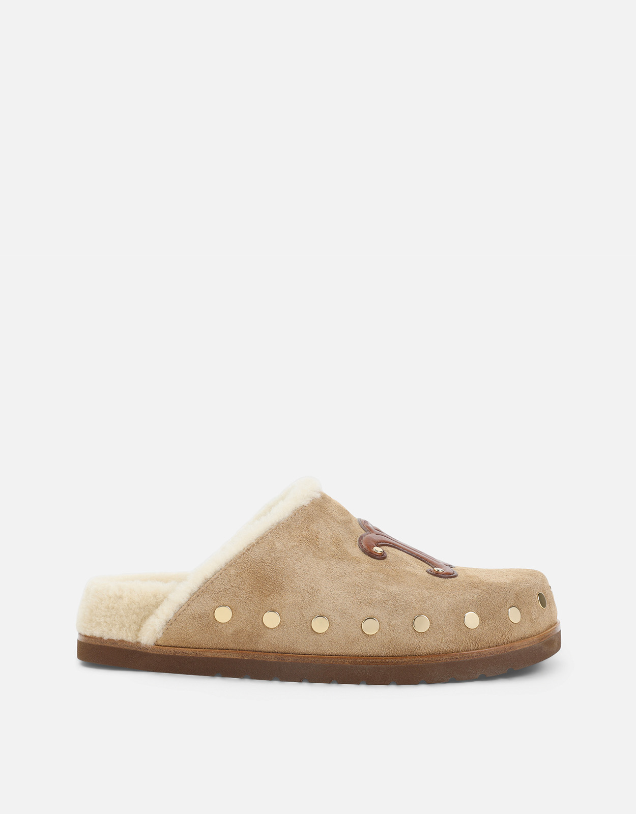CELINE Celine Pitea Calfskin Shearling Wedge Mules - IT 36　セリーヌ ピテア カーフスキン ムートン ウェッジ ミュール - IT 36