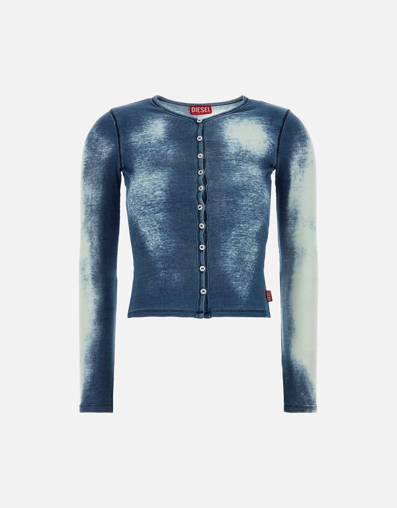 DIESEL カーディガン インディゴブルー 新品春夏 Diesel T-GABRIEL Blue Stretch Cotton Cardigan (All New In) IFCHIC.COM