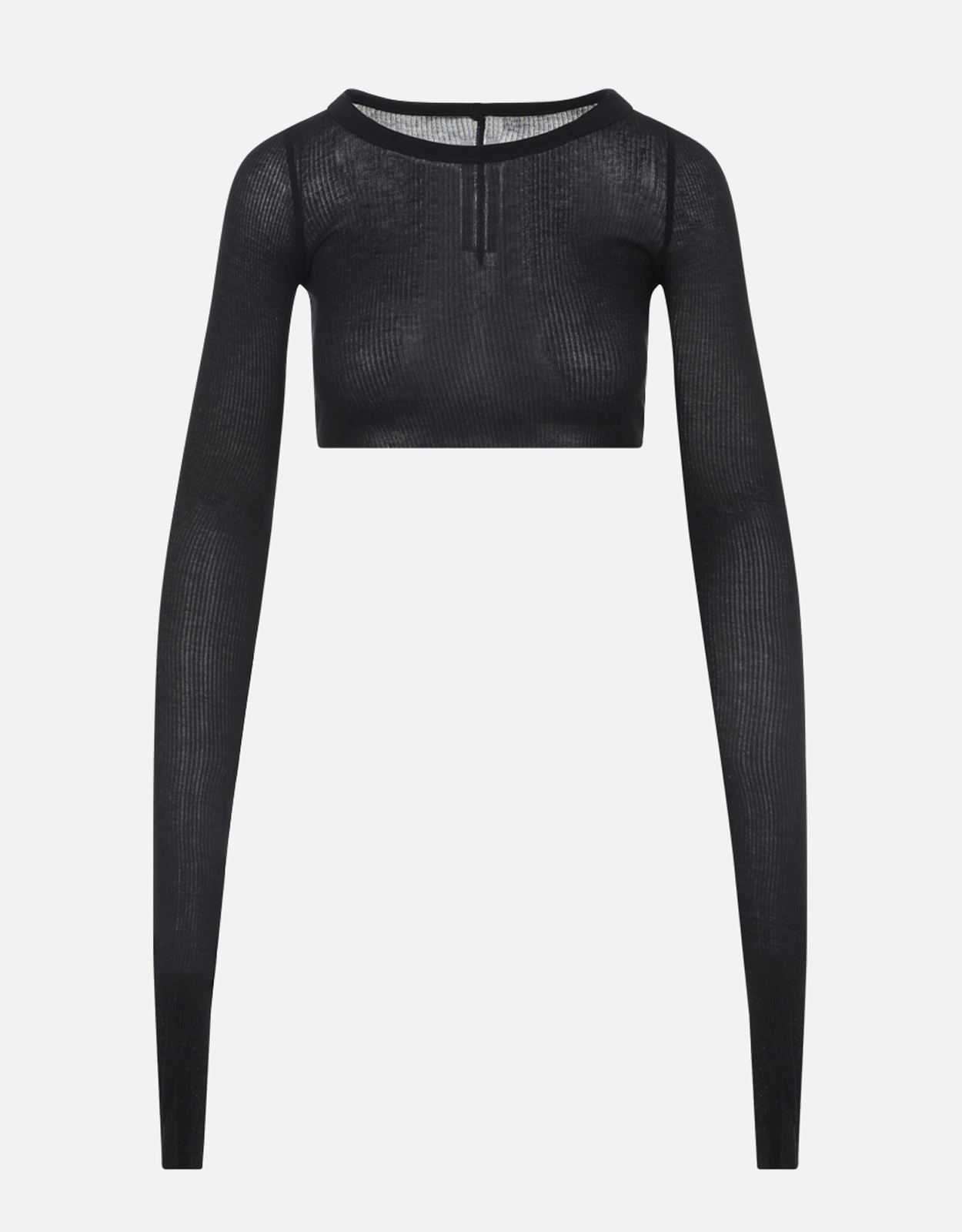 Rick Owens 長袖クロップトップ レーヨンシルク混紡 (すべての新品