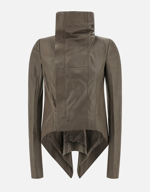 川村　RICK OWENS ラムレザーブルゾン Rick Owens ナスカラムレザーライダースジャケット (すべての新品