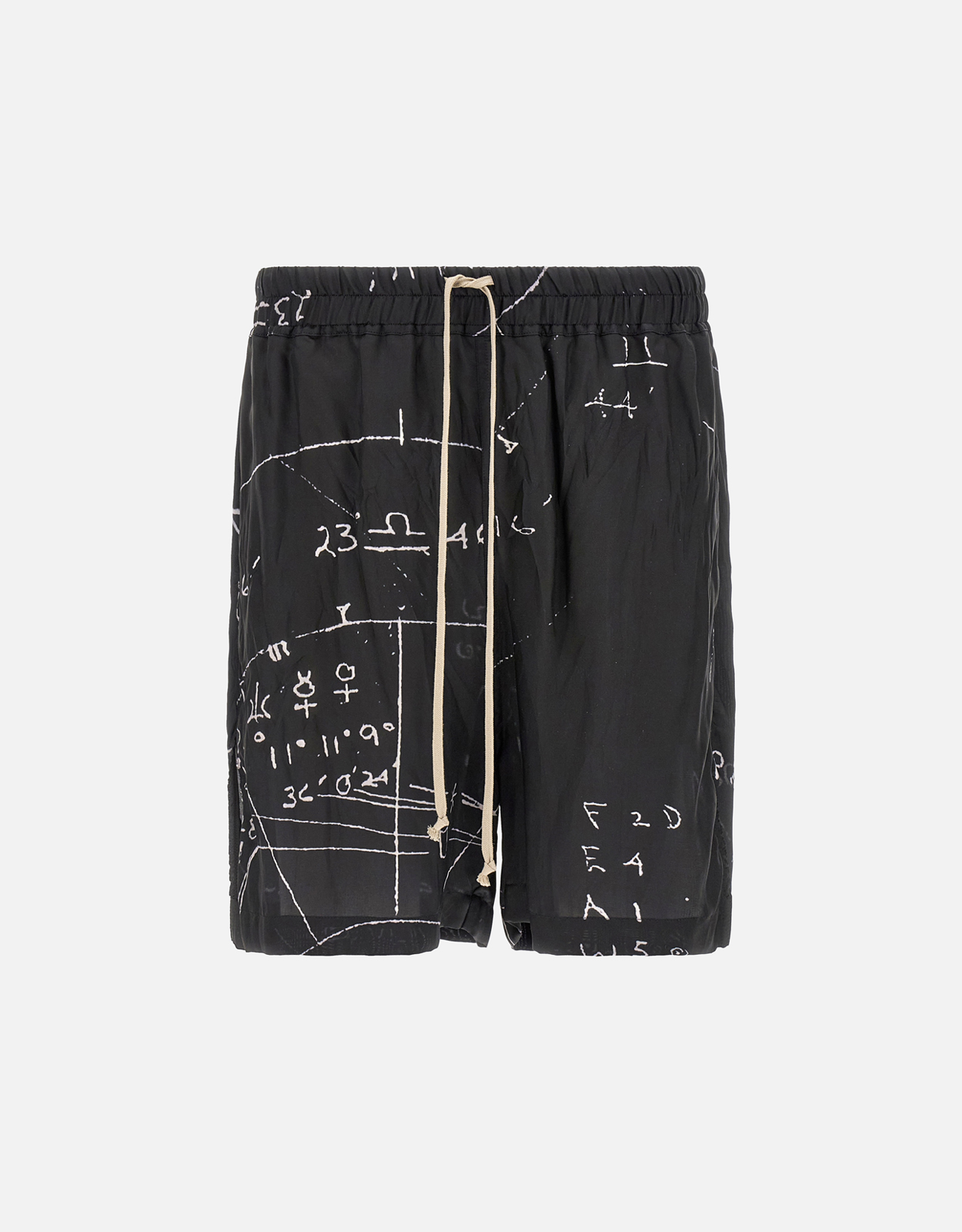 Rick Owens Men's Boxers Collection Cupro Twill Printed Bermuda