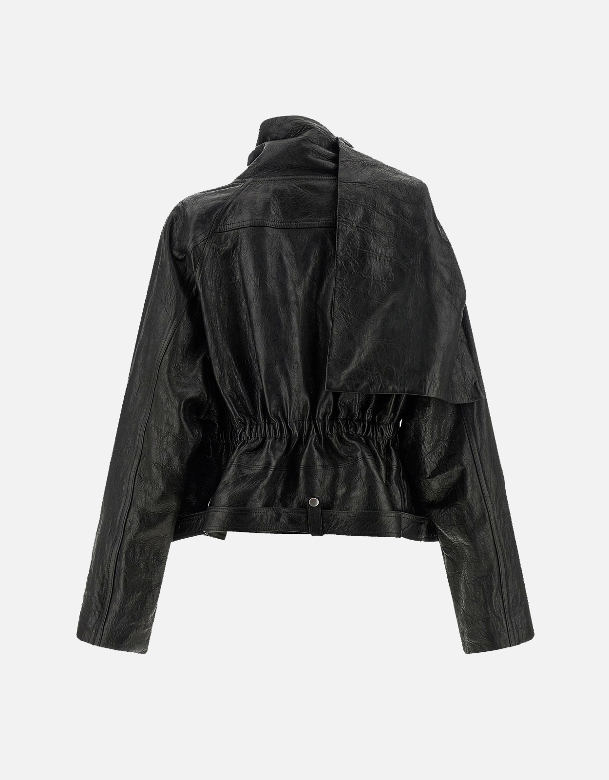 Rick Owens クロップドスカーフフライトラムレザージャケット (すべて