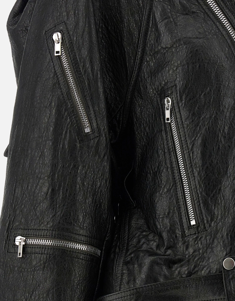 Rick Owens クロップドスカーフフライトラムレザージャケット (すべて