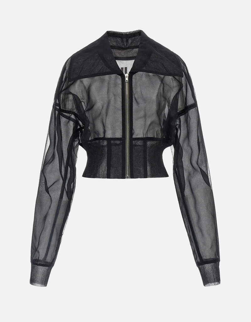 Rick Owens レディースドラキュカラークロップドボンバージャケット