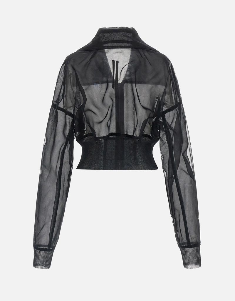 Rick Owens レディースドラキュカラークロップドボンバージャケット