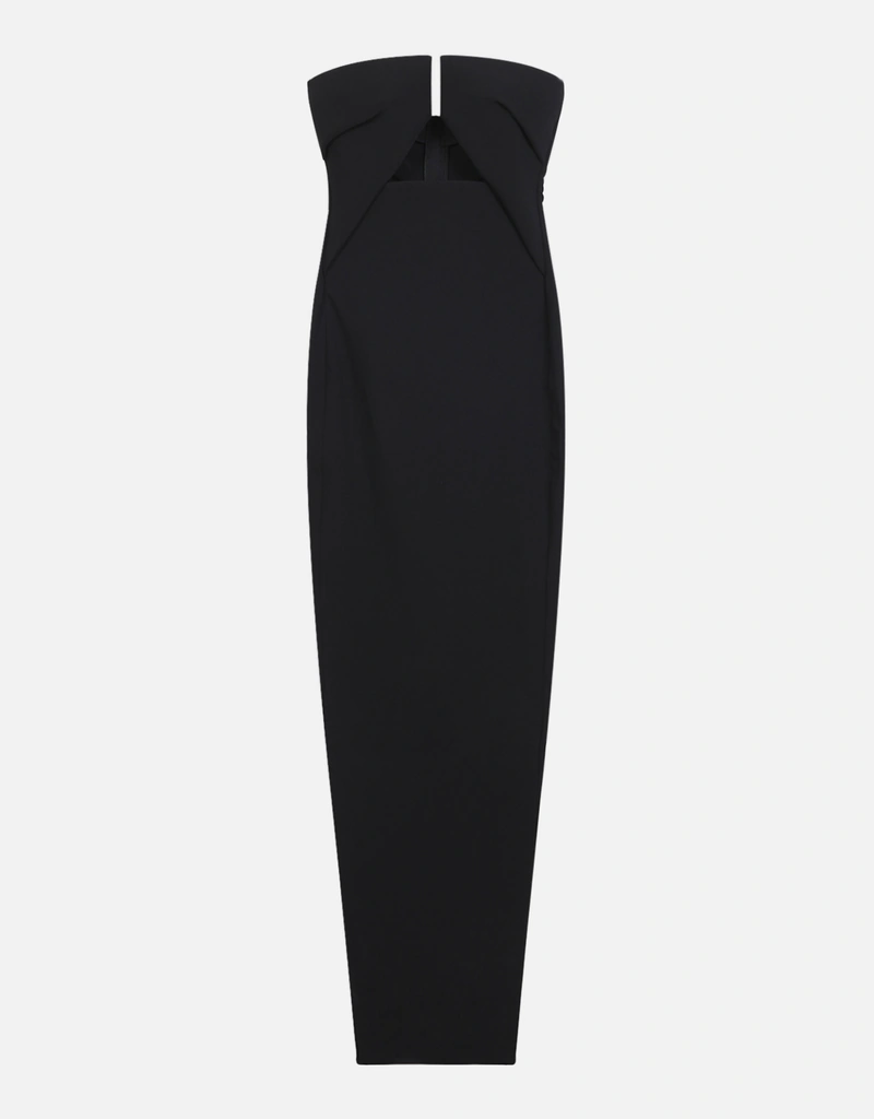 black women's midi dress Ainslee Square Neck Midi Dress in Black main image 0