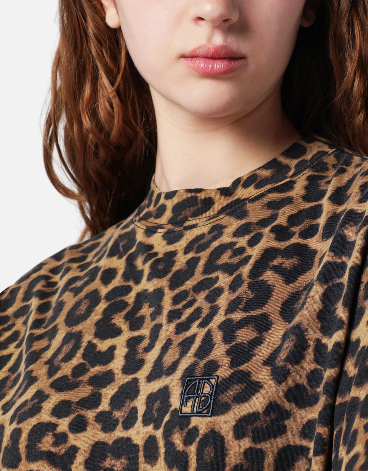 ANINE BING Avi レオパードプリントコットンTシャツ (トップス) IFCHIC.COM
