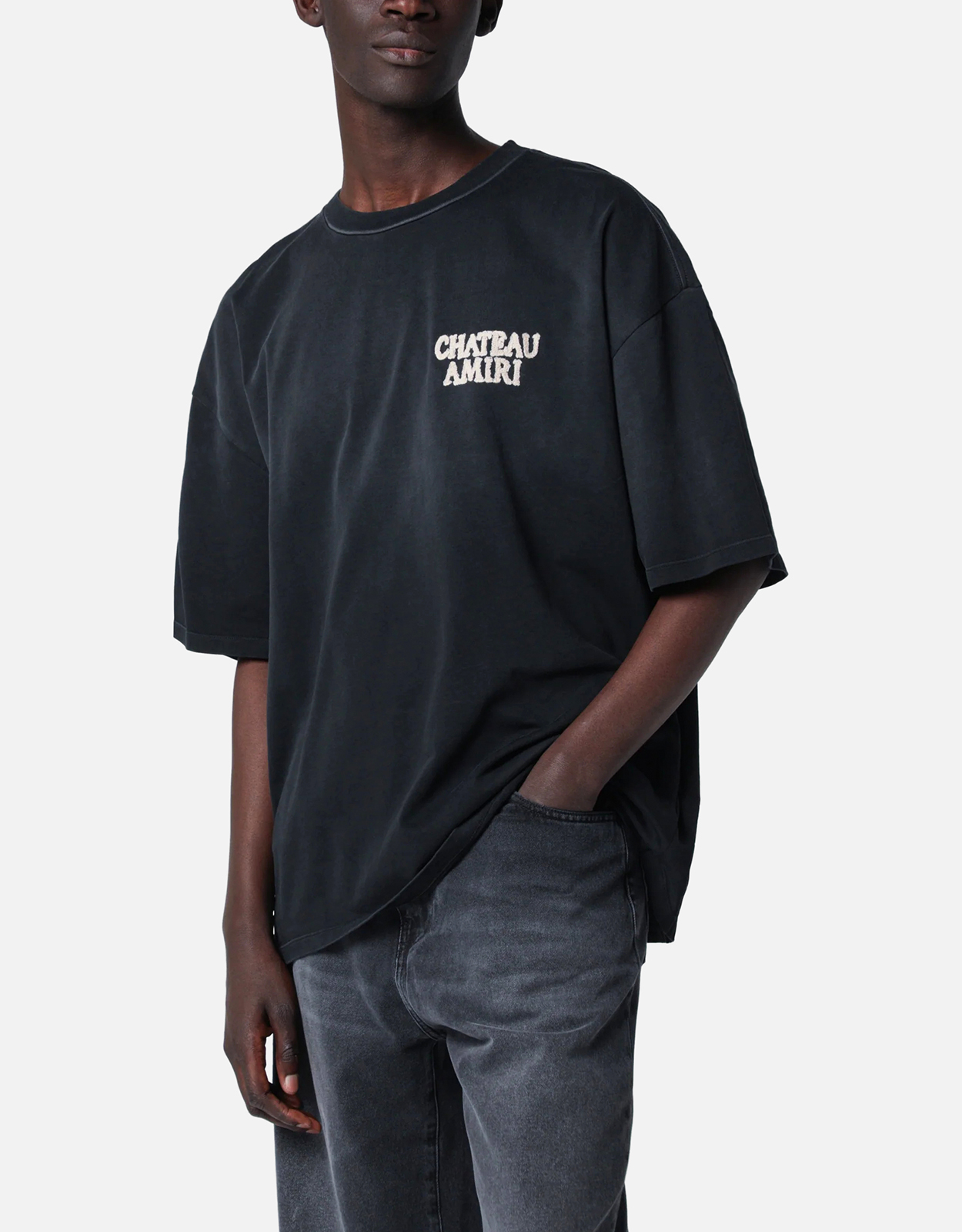 Amiri メンズ Logo Cotton Relaxed Fit Tシャツ (トップス) IFCHIC.COM