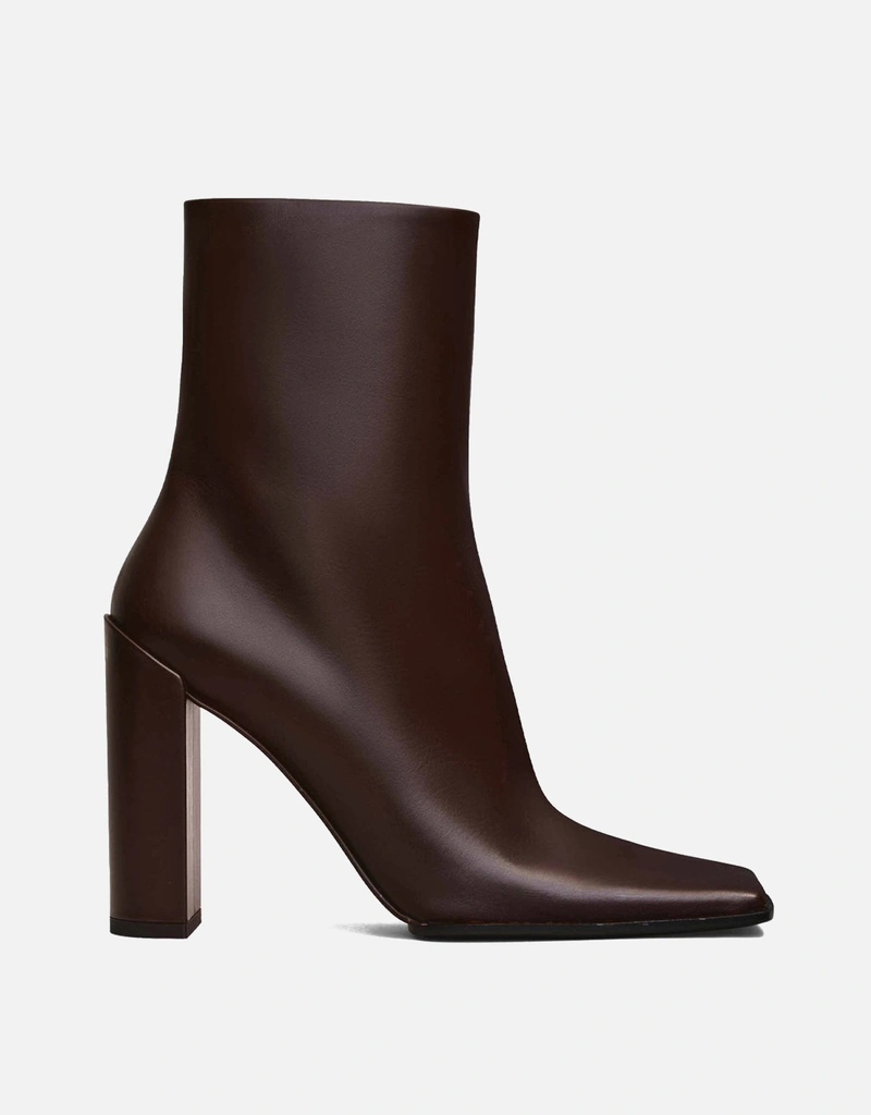 ALAÏA カーフスキン製チョコレートスクエアアンクルブーツ (すべての