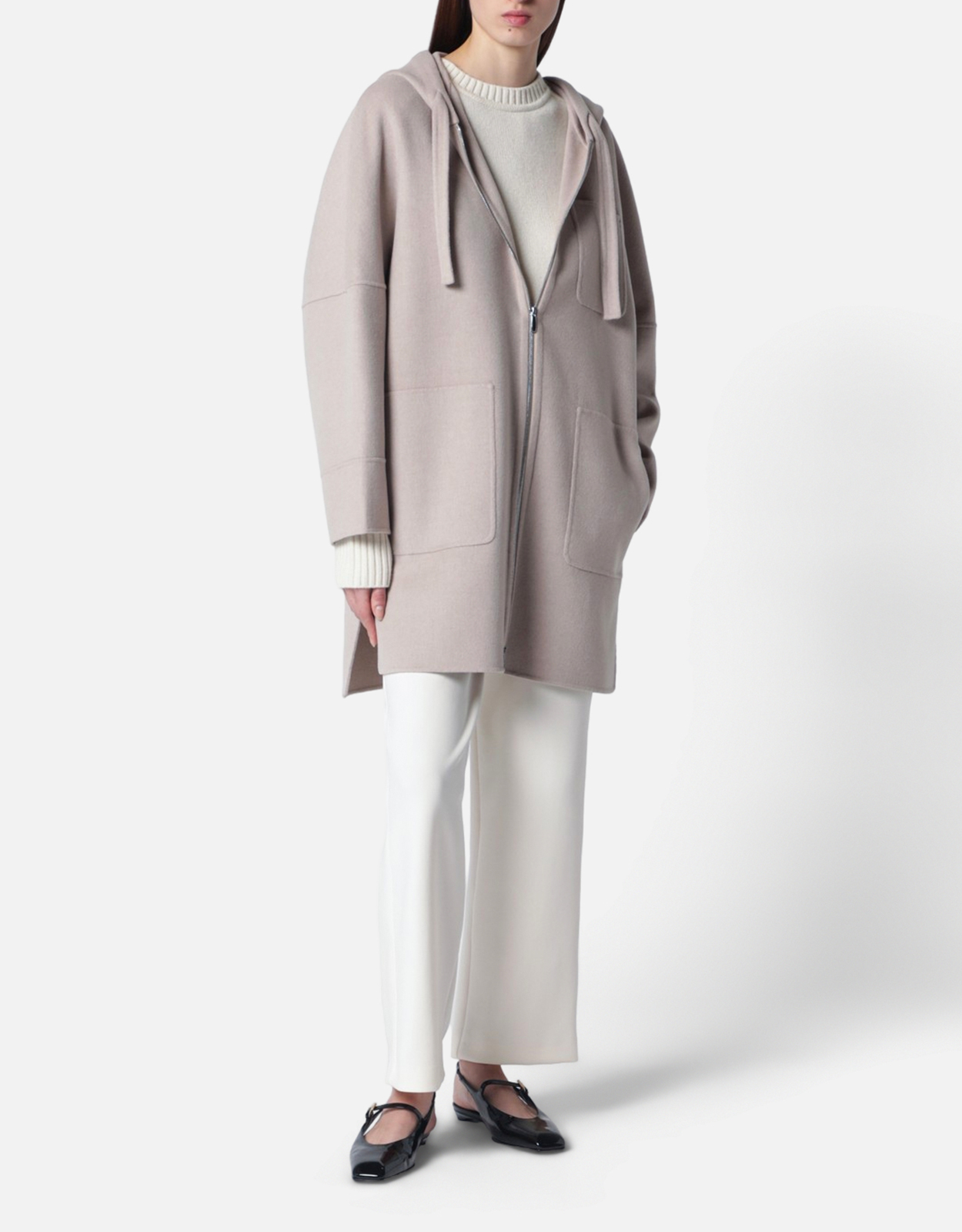 S Max Mara Double-Faced Virgin Wool Hooded Midi Coat (All New In