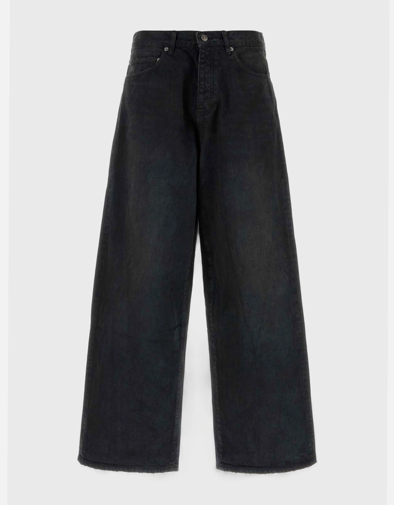 わ*い様 BALENCIAGA ブラックストレートデニム　イタリア製　swag Balenciaga メンズ ブラック デニム ワイドレッグ パンツ (すべての