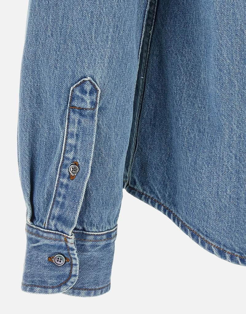 AMI Paris ブルー デニム Ami De Coeur シャツ (トップス) IFCHIC.COM
