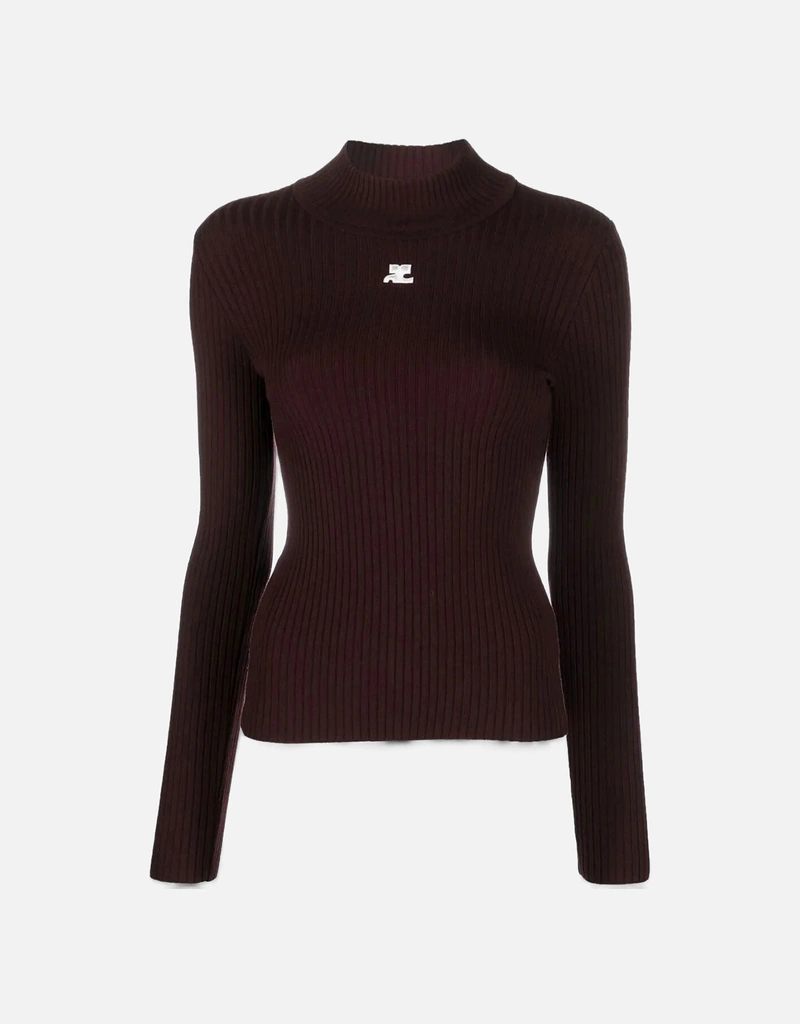 Courrèges クレージュ Reedition リブセーター Courreges RE-EDITIONリブニットモックネックセーター (すべての新品