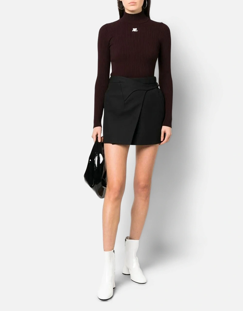 Courrèges クレージュ Reedition リブセーター Courreges RE-EDITIONリブニットモックネックセーター (すべての新品