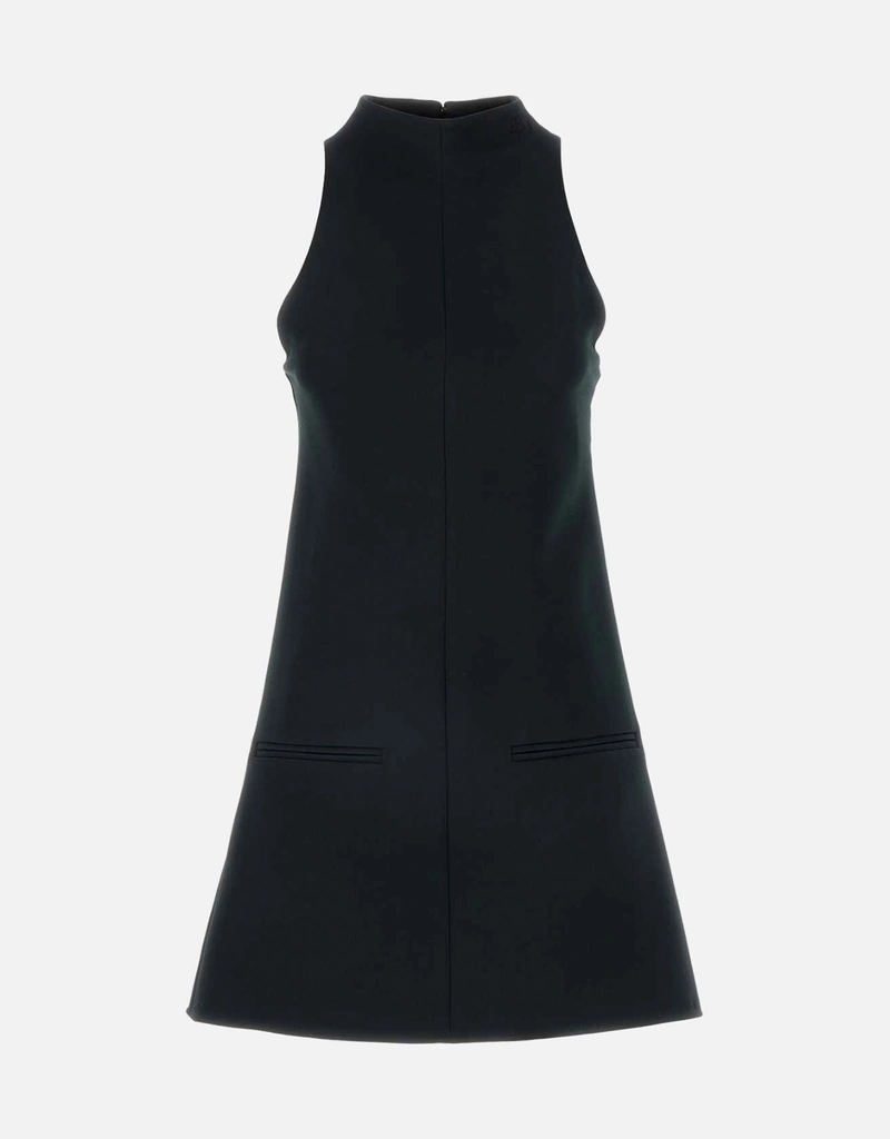 Courreges Black Twill Flared Dress () IFCHIC.COM