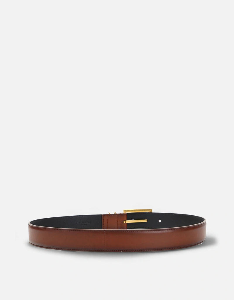 Saint Laurent カサンドル エイジドエフェクト カーフレザーベルト