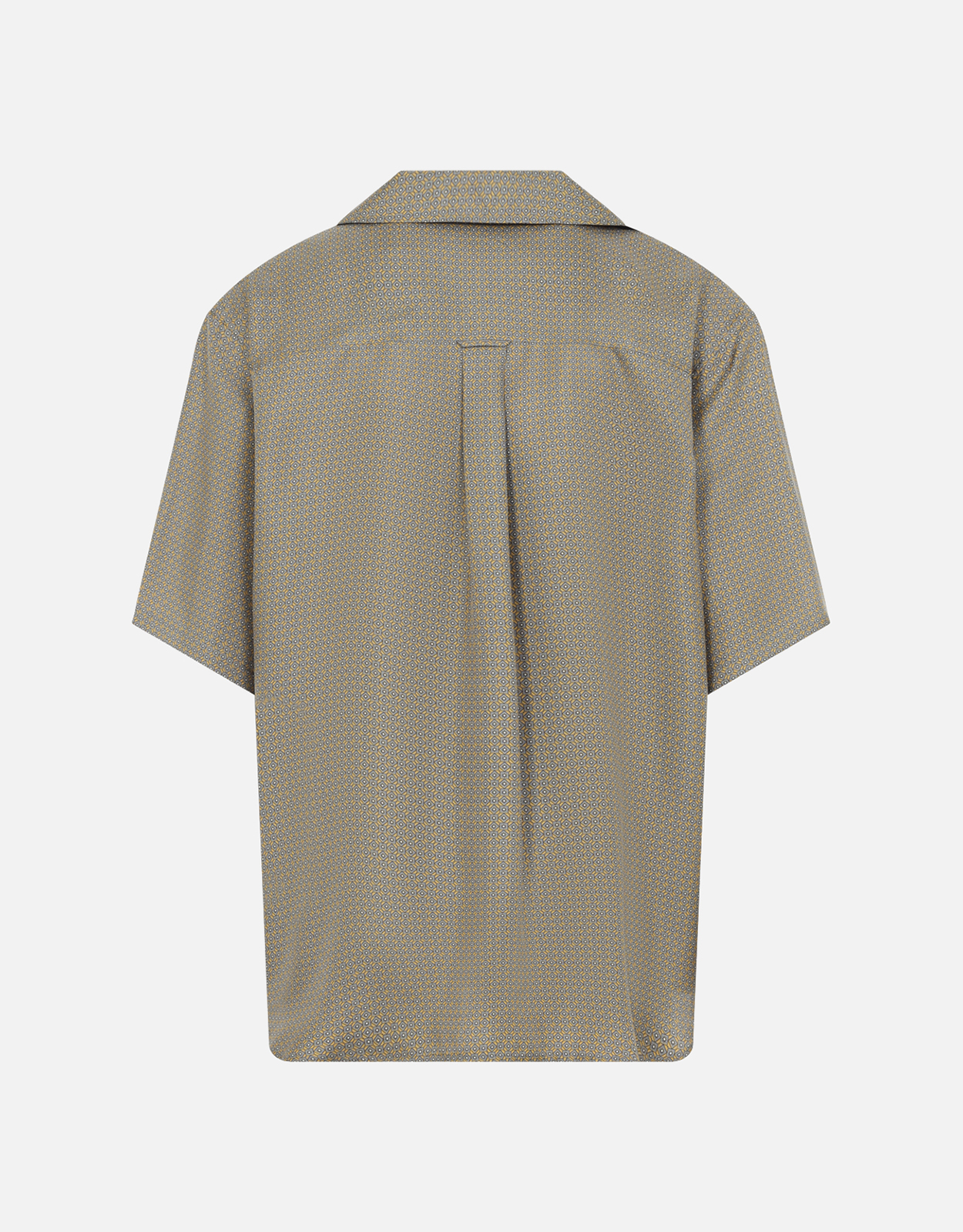 Saint Laurent メンズシルク幾何学ボクシー半袖シャツ (すべての新品