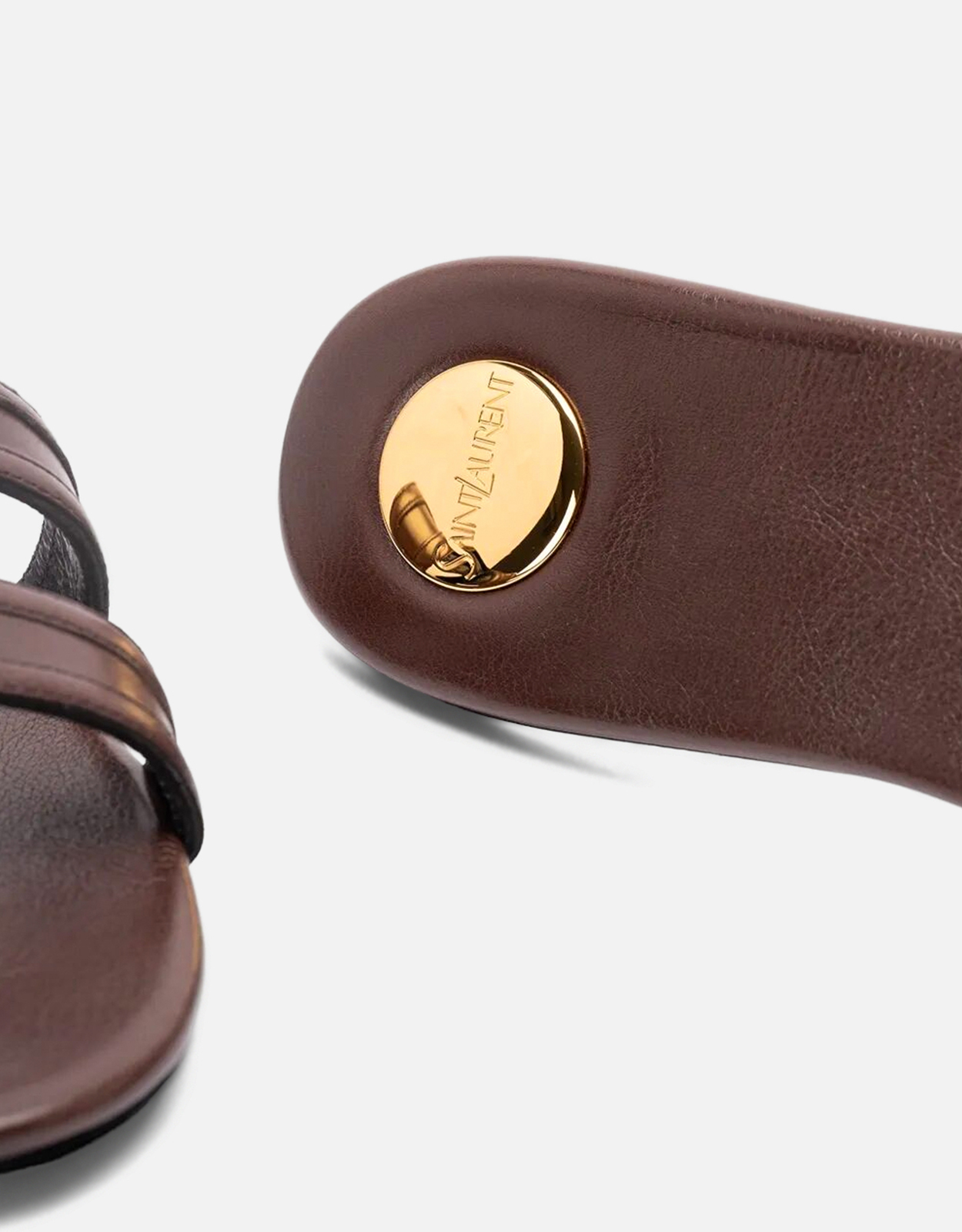 Saint Laurent Mabroukaスムースレザーサンダル (すべての新品) IFCHIC.COM