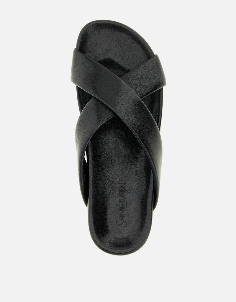 Saint Laurent メンズ Nichols スムースレザーサンダル () IFCHIC.COM