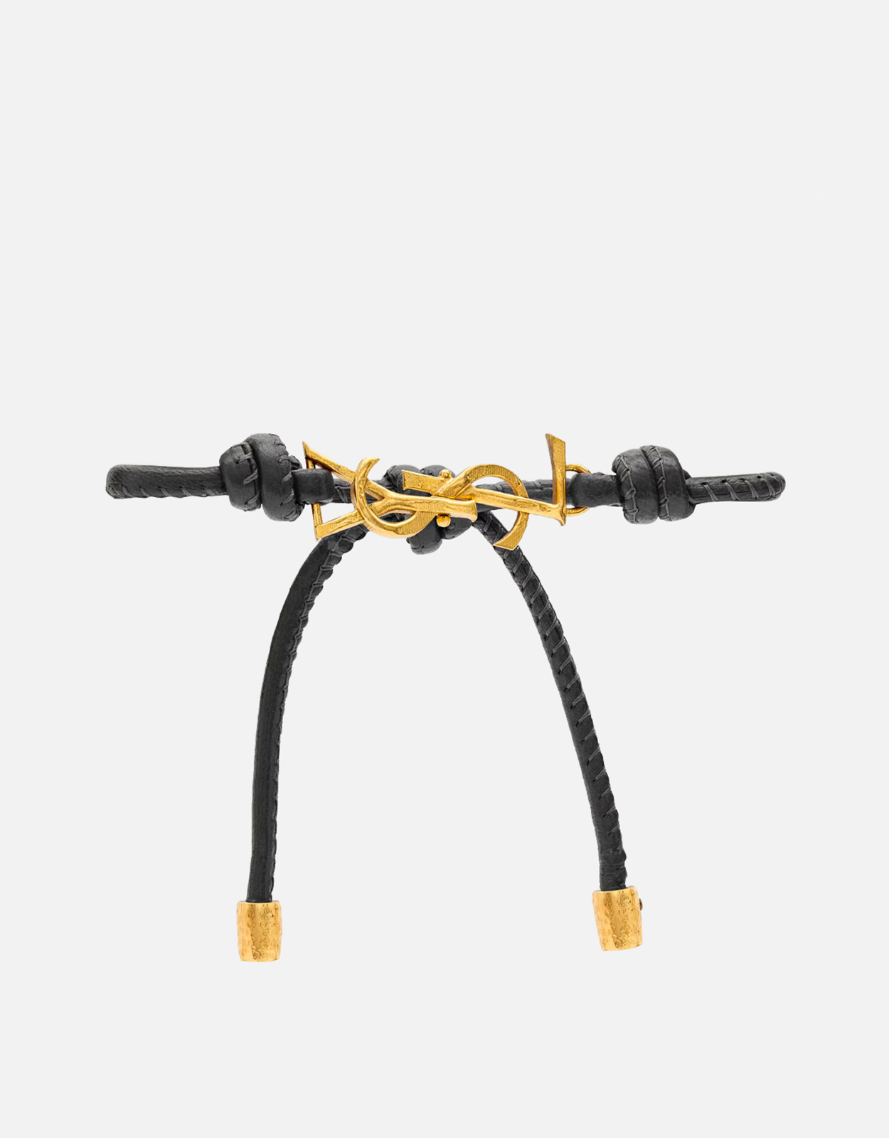 Saint Laurent Saint Laurent Cassandre Leather Cord Bracelet - L　サンローラン カサンドル レザーコードブレスレット - L